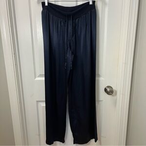 PJ Harlow Women Navy Blue Satin Pj Jolie Lounge Pants size large